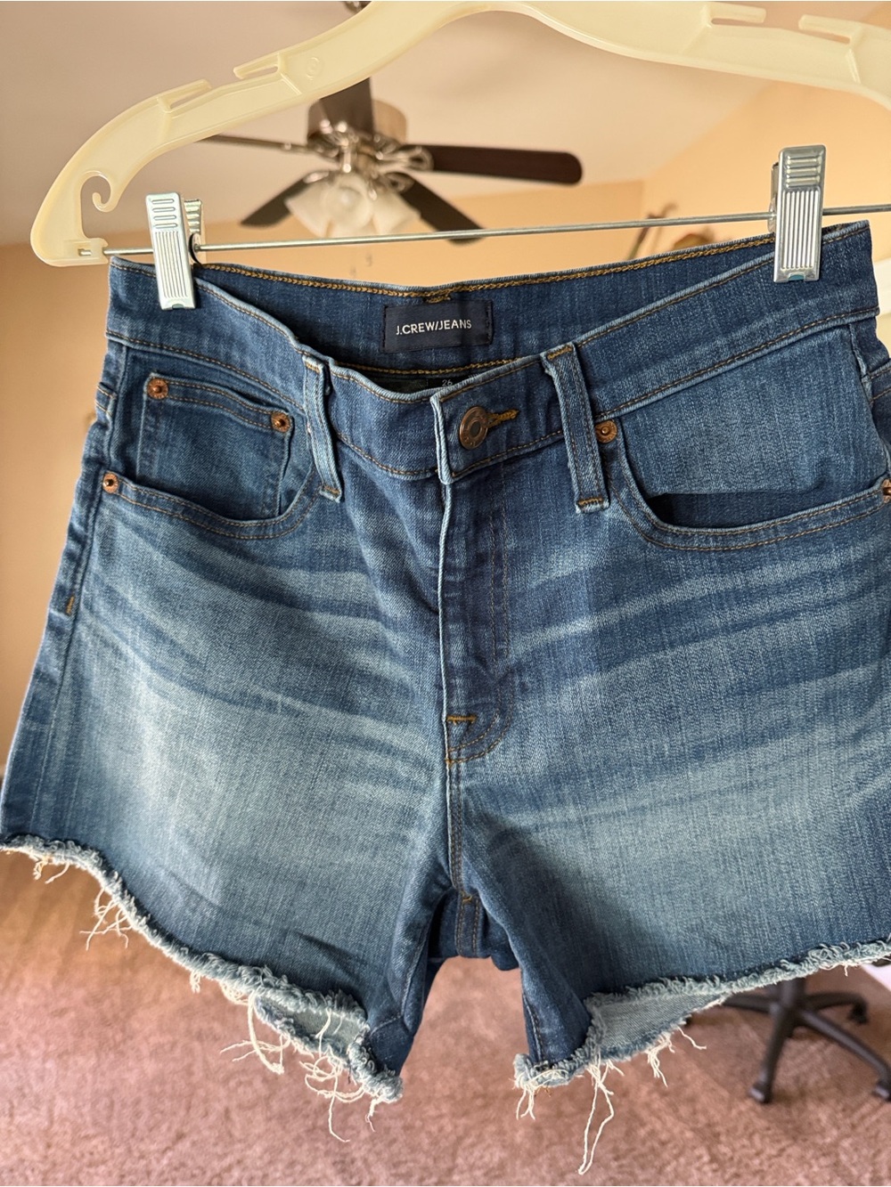 J. Crew Blue Denim Cutoff Shorts with Frayed Hem
